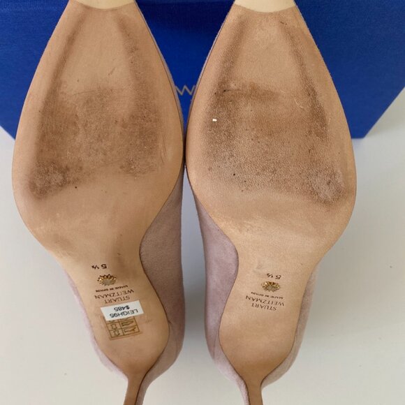 (LIKE NEW ) STUART WEITZMAN |LEIGH 95 | SUEDE BABY PINK - Picture 13 of 17